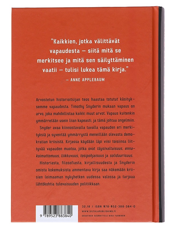 Vapaudesta - Timothy Snyder - Tietokirjat ja oppaat - 10105550577 - 1