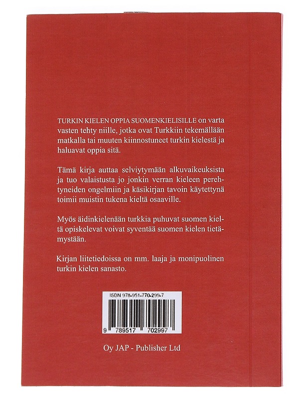 Turkin kielen oppia suomenkielisille - Jukka Pyykönen - Kirja lahjaksi - 10105550632 - 1