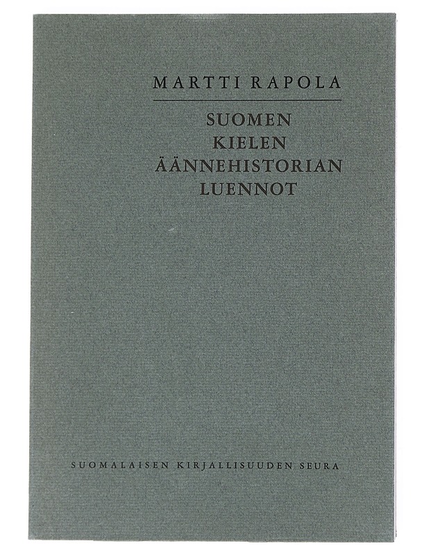 Suomen kielen äännehistorian luennot - Martti Rapola - Historiakirjat - 10105550735 - 0