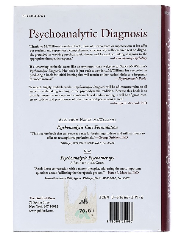 Psychoanalytic Diagnosis -Nancy McWilliams - Tietokirjat ja oppaat - 10105550780 - 1