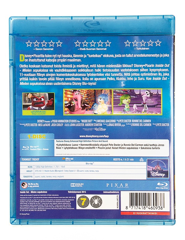 Disney/Pixar : Inside out - Blu-ray - Blu-ray-levyt - 10105550786 - 1