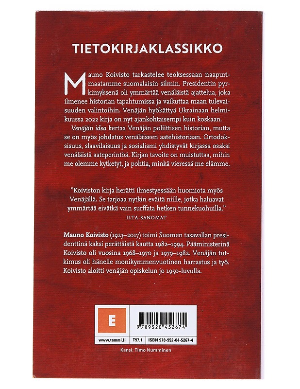 Venäjän idea - Mauno Koivisto - Kaunokirjallisuus - 10105550792 - 1