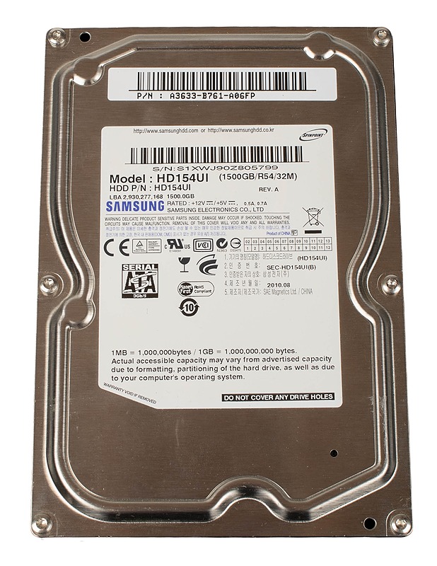 SAMSUNG HD15U1 HDD kovalevy, 1500 GB/R54/32M, SATA 3 GB/s - Tietokoneet - 10105550900 - 0