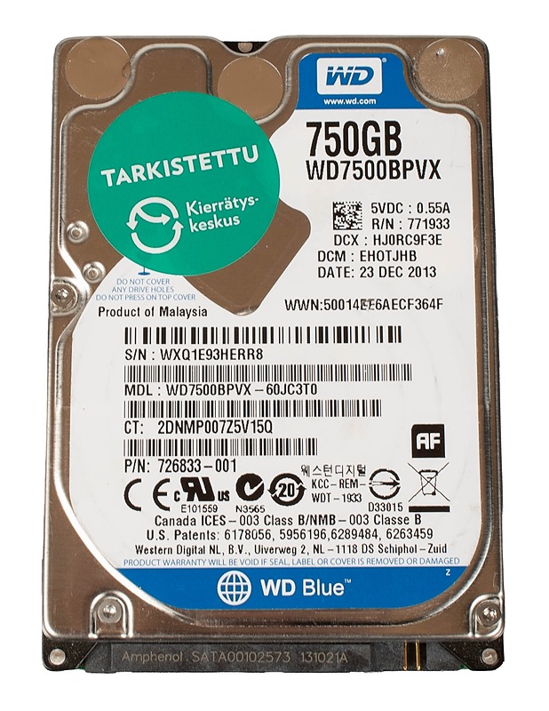 WD 750 GB -kovalevy  - Tietokoneet - 10105550998 - 0