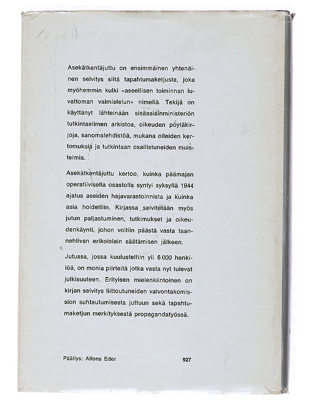 Asekätkentäjuttu - Reijo Ahtokari - Historiakirjat - 10105551275 - 1