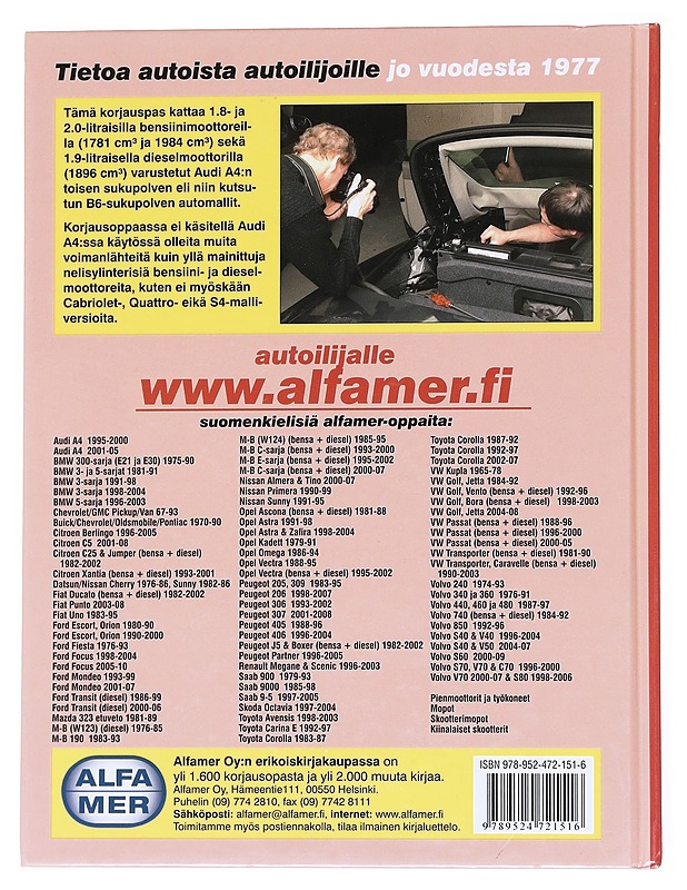 Audi A4 2001-2005 : korjausopas - Randall, Martynn - Harrastekirjat - 10105551364 - 1