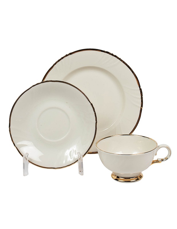 ARABIA Kultakoriste kuppi, tassi ja pullalautenen - Designsuosikit - 10105551404 - 0