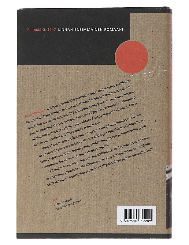 Päämäärä - Väinö Linna - Romaanit ja novellit - 10105551427 - 1