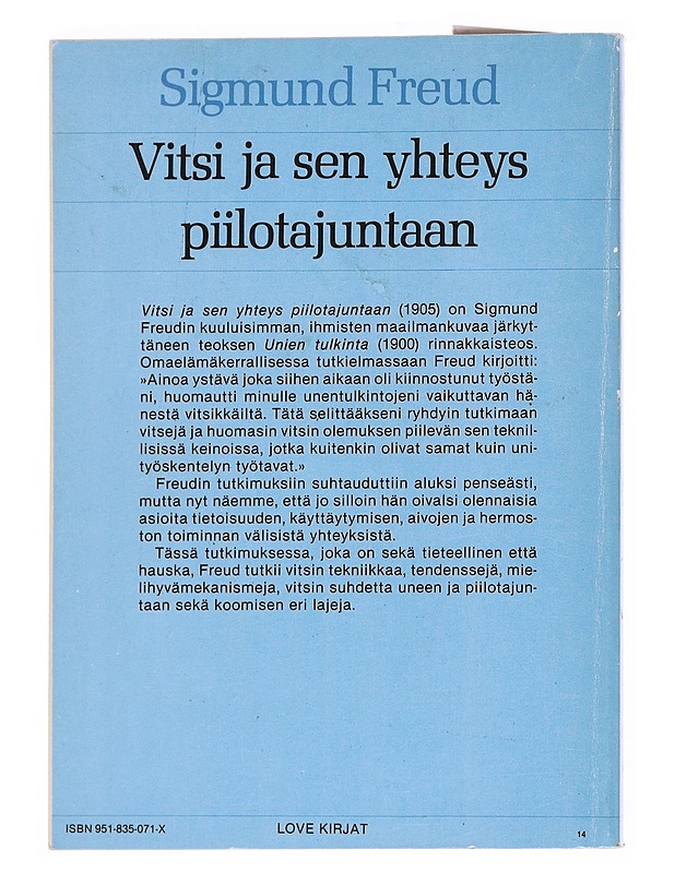 Vitsi ja sen yhteys piilotajuntaan - Freud, Sigmund - Tietokirjat ja oppaat - 10105551478 - 1