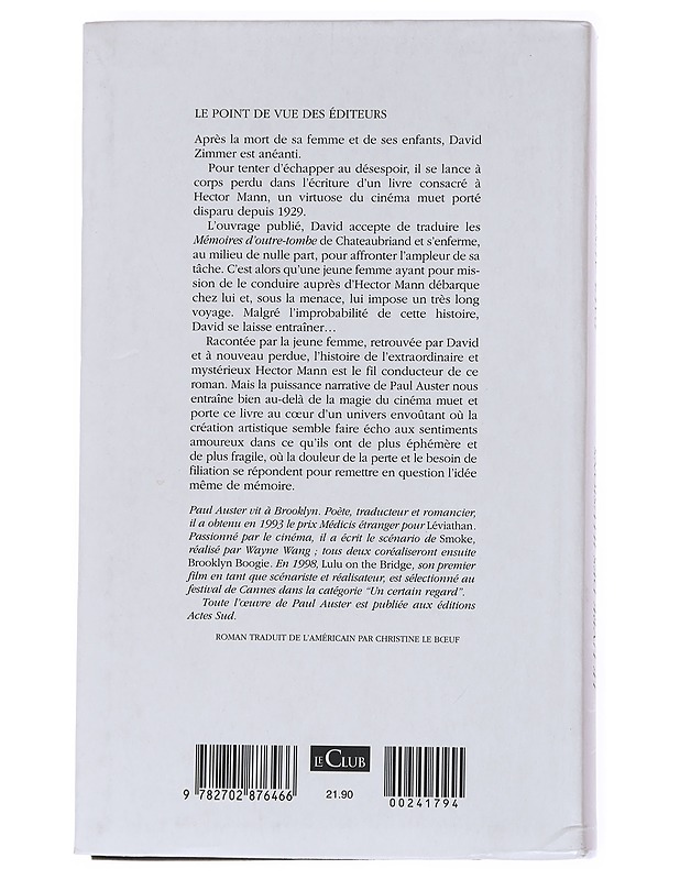 Le Livre des illusions - Paul auster - Romaanit ja novellit - 10105551491 - 1