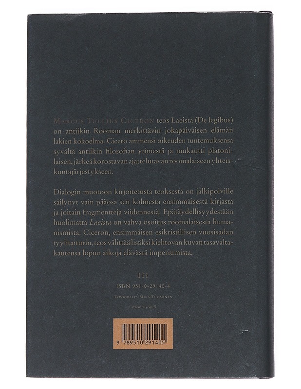 Laeista - Cicero, Marcus Tullius - Historiakirjat - 10105551517 - 1