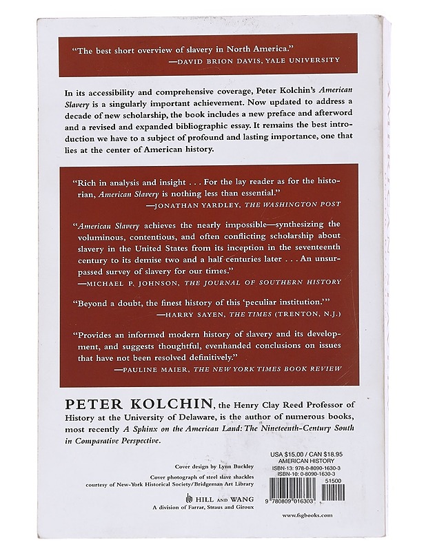 American Slavery : 1619-1877 - Peter Kolchin - Historiakirjat - 10105551554 - 1