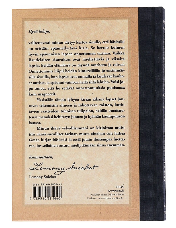 Ankea alku - Snicket, Lemony - Nuorten kirjat - 10105551621 - 1