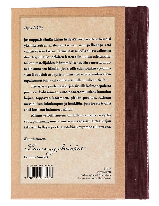 Käärmekammio - Snicket, Lemony - Nuorten kirjat - 10105551625 - 1