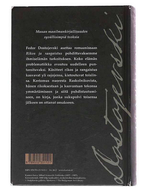 Rikos ja rangaistus - Dostojevski, F. M. - Romaanit ja novellit - 10105551872 - 1