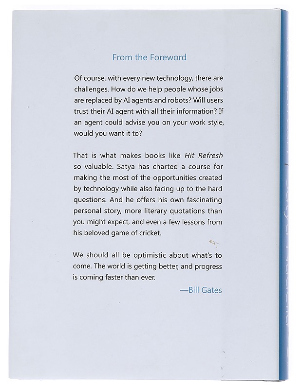 Hit refresh : the quest to rediscover Microsoft's soul and image a better future for everyone - Nadella, Satya - Elämäkerrat ja muistelmat - 10105551920 - 1