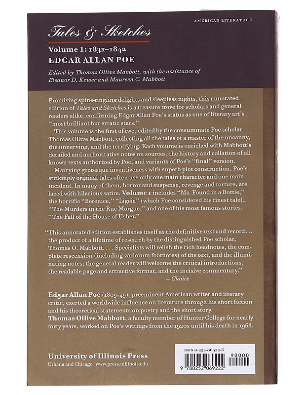 Tales and sketches : Vol. 1, 1831-1842 - Poe, Edgar Allan - Romaanit ja novellit - 10105551928 - 1