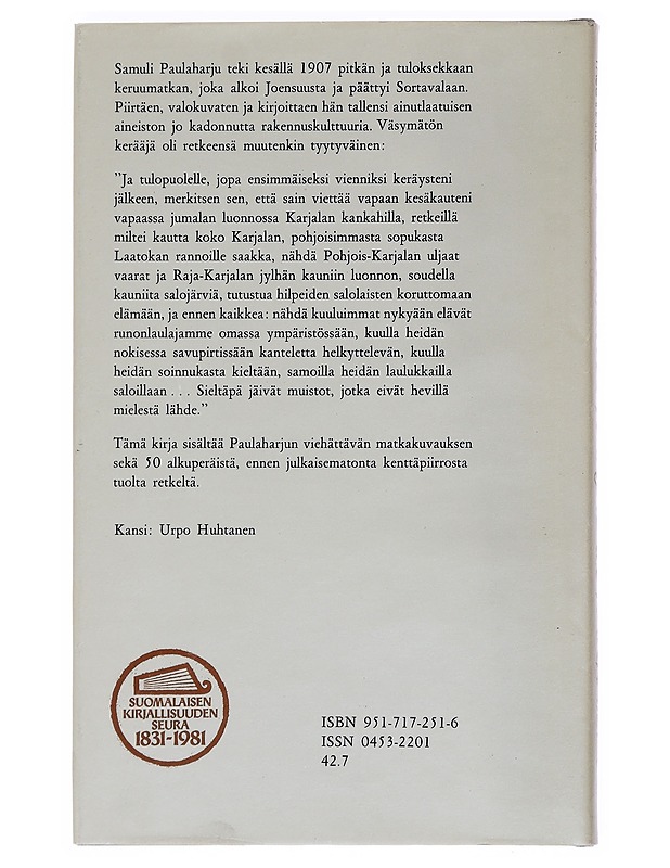 Matkakuvia Karjalan kankailta 1907 - Paulaharju, Samuli - Historiakirjat - 10105552104 - 1