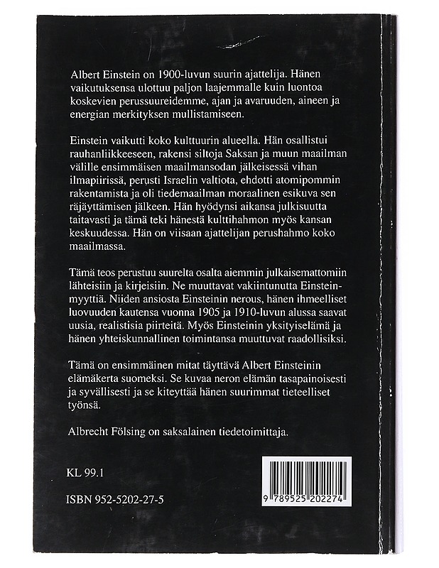 Albert Einstein : elämäkerta - Fölsing, Albrecht - Elämäkerrat ja muistelmat - 10105552111 - 1