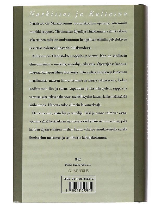 Narkissos ja Kultasuu - Hesse, Hermann - Romaanit ja novellit - 10105552246 - 1