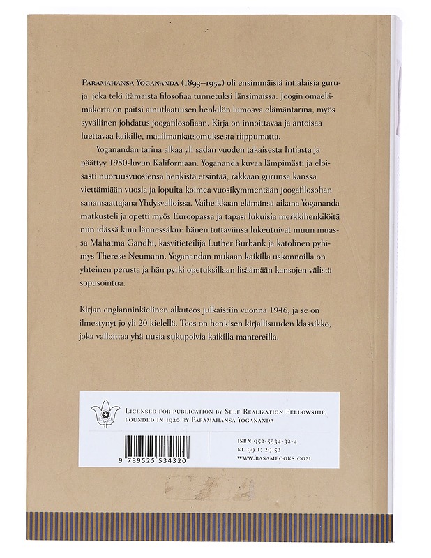 Joogin omaelämäkerta - Yogananda, Paramahansa - Elämäkerrat ja muistelmat - 10105552265 - 1