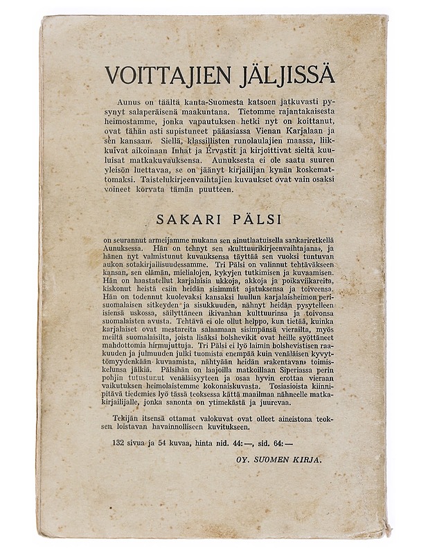 Voittajien Jäljissä -Sakari Pälsi - Kaunokirjallisuus - 10105552347 - 1