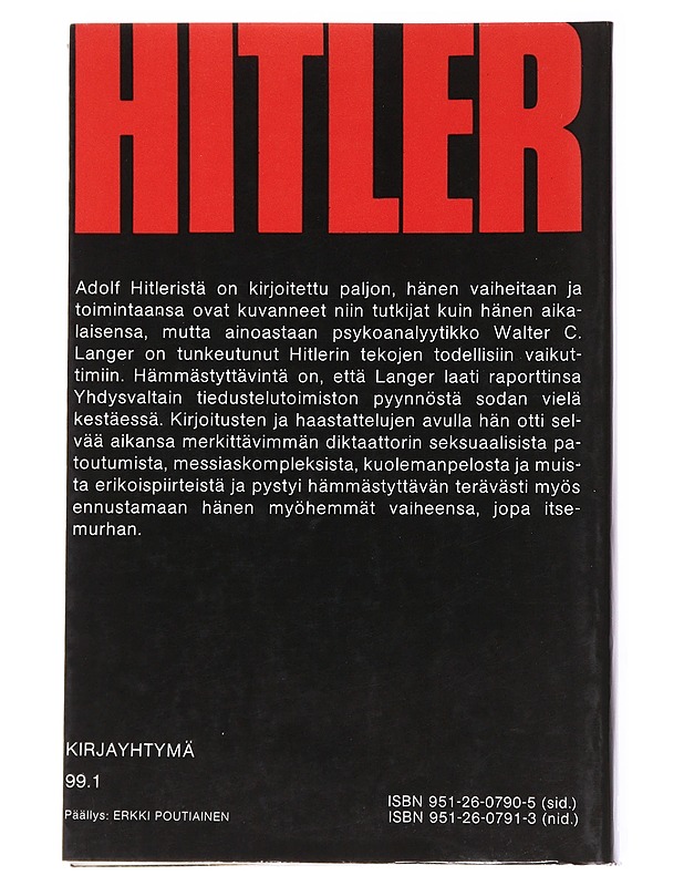 Adolf Hitler - mies ja myytti - Langer, Walter C. - Elämäkerrat ja muistelmat - 10105552361 - 1