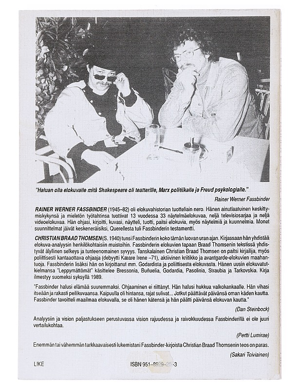 Rainer Werner Fassbinder - matka kohti valoa - Braad Thomsen, Christian - Elämäkerrat ja muistelmat - 10105552403 - 1