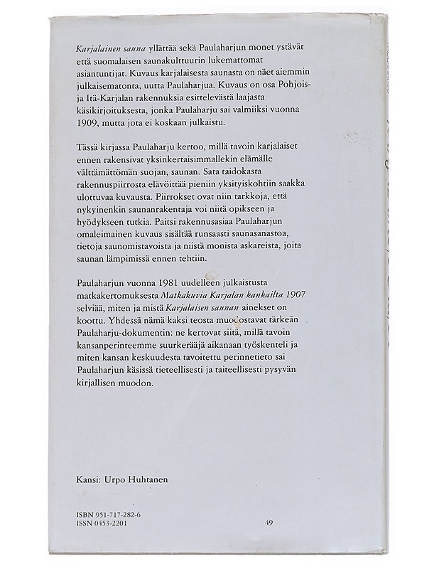 Karjalainen sauna - Paulaharju, Samuli - Tietokirjat - 10105552477 - 1