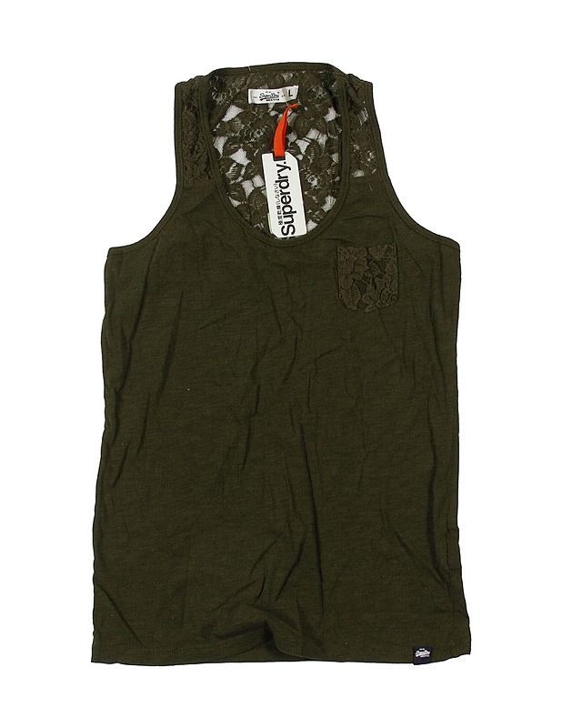 SUPERDRY Lace hihaton paita, L - Naisten paidat ja topit - 10105552685 - 0