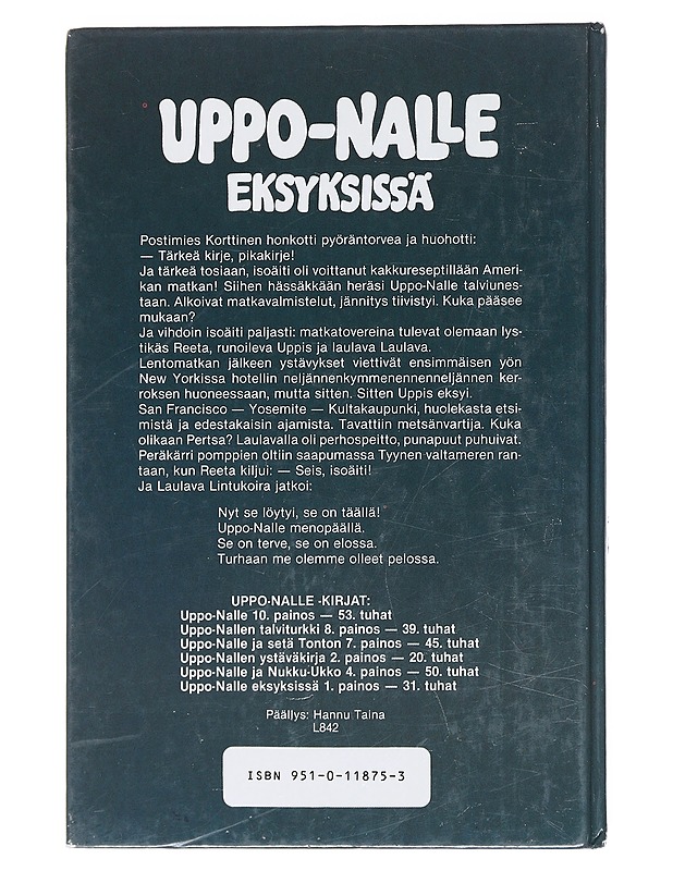 Uppo-Nalle eksyksissä - Karjalainen, Elina - Lastenkirjat - 10105552829 - 1