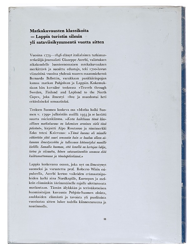 Matka lapissa : vuonna 1799 - Giuseppe Acerbi - Historiakirjat - 10105553140 - 1