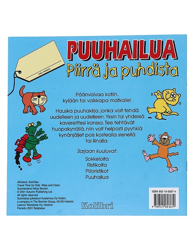 Puuhailua: Piirrä Ja Puhdista - Lastenkirjat - 10105553315 - 1
