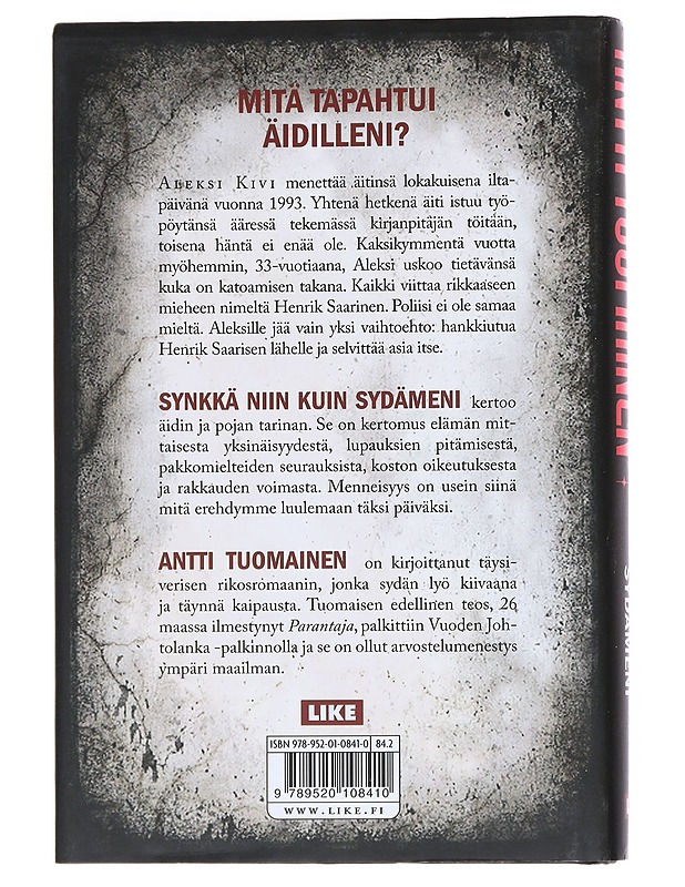 Synkkä niin kuin sydämeni - Antti Tuomainen - Jännitys ja dekkarit - 10105553302 - 1