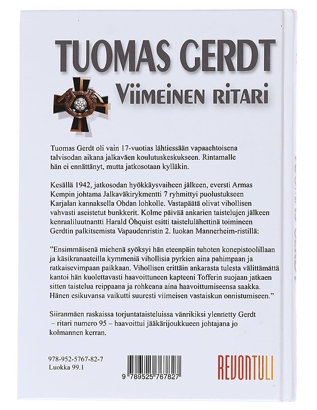 Tuomas Gerdt : viimeinen ritari - Seppo Porvali - Elämäkerrat ja muistelmat - 10105553337 - 1