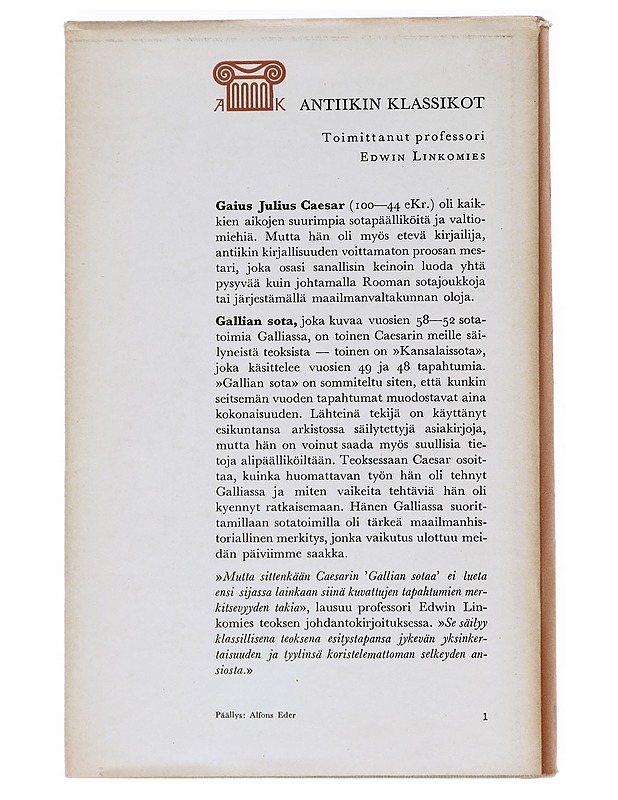Gallian sota - Julius Gaius Caesar - Tietokirjat ja oppaat - 10105553404 - 1