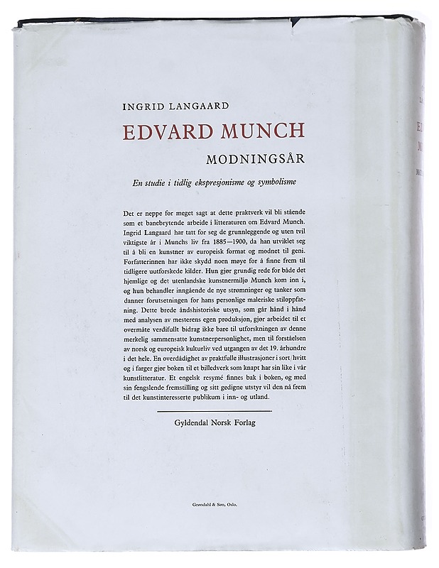 Edvard Munch: Modningsår - Ingrid Langaard - Historiakirjat - 10105553487 - 1