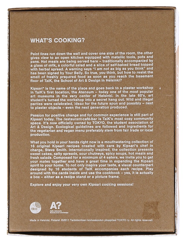 Kipsari: The vegetarian art & design cookbook - Aalto-yliopisto - Ruokakirjat - 10105553510 - 1