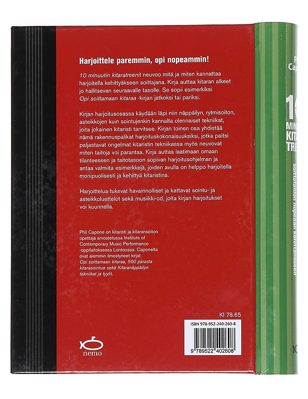 10 minuutin kitaratreenit : harjoitusohjelma soittotaidon nopeaan kehittämiseen - Phil Capone - Tietokirjat ja oppaat - 10105553525 - 1