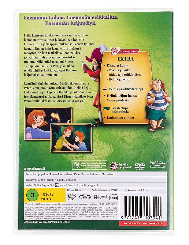 Disney : Peter Pan ja paluu mikä-mikä-maahan - DVD - DVD-elokuvat - 10105553557 - 1