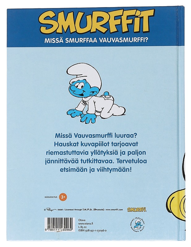 Missä smurffaa Vauvasmurffi? - Peyo - Lastenkirjat - 10105553606 - 1