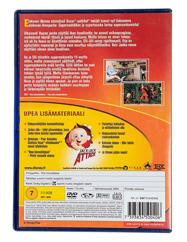 Disney/Pixar : Ihmeperhe - DVD - DVD-elokuvat - 10105553618 - 1