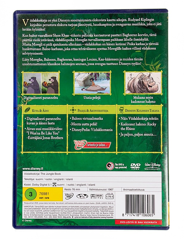 Disney : Viidakkokirja - DVD - DVD-elokuvat - 10105553634 - 1