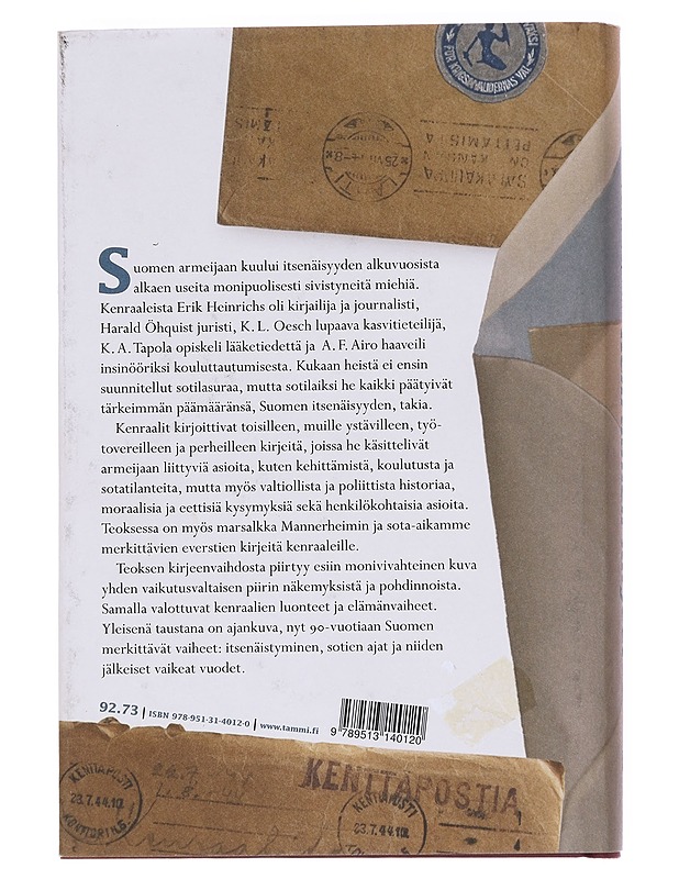 Kenraalien kirjeet - Airo, A. F. - Historiakirjat - 10105553661 - 1