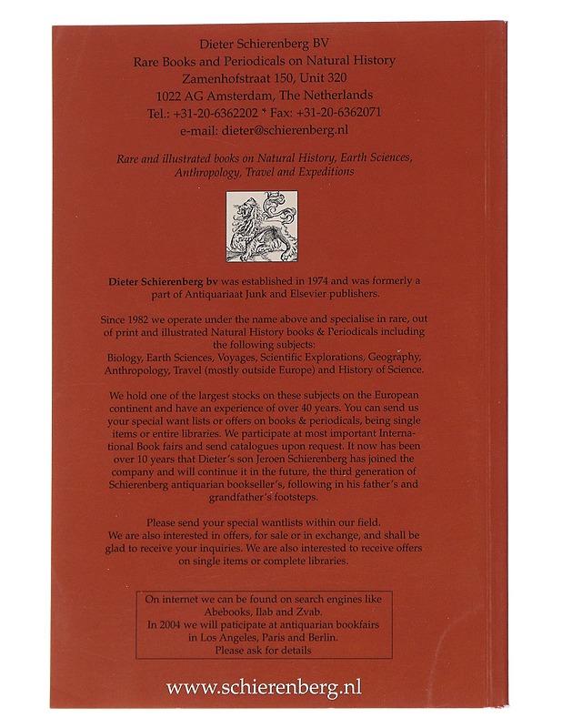 Rare and Illustrated Books & Periodicals on Orinithology, Catalogue 79 - Dieter Schierenberg BV - Taide- ja kulttuurikirjat - 10105553664 - 1