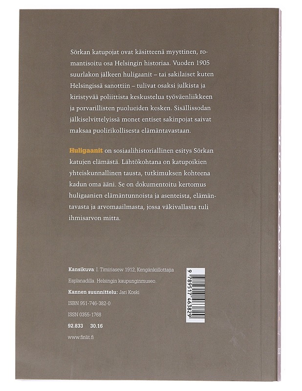 Huligaanit / katuelämää Sörkassa suurlakosta sisällissotaan - Kari Koskela - Historiakirjat - 10105554062 - 1