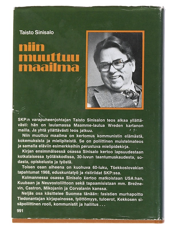 Niin Muuttuu Maailma: Muistikuvia ja Mielipiteitä - Taisto Sinisalo - Romaanit ja novellit - 10105554146 - 1