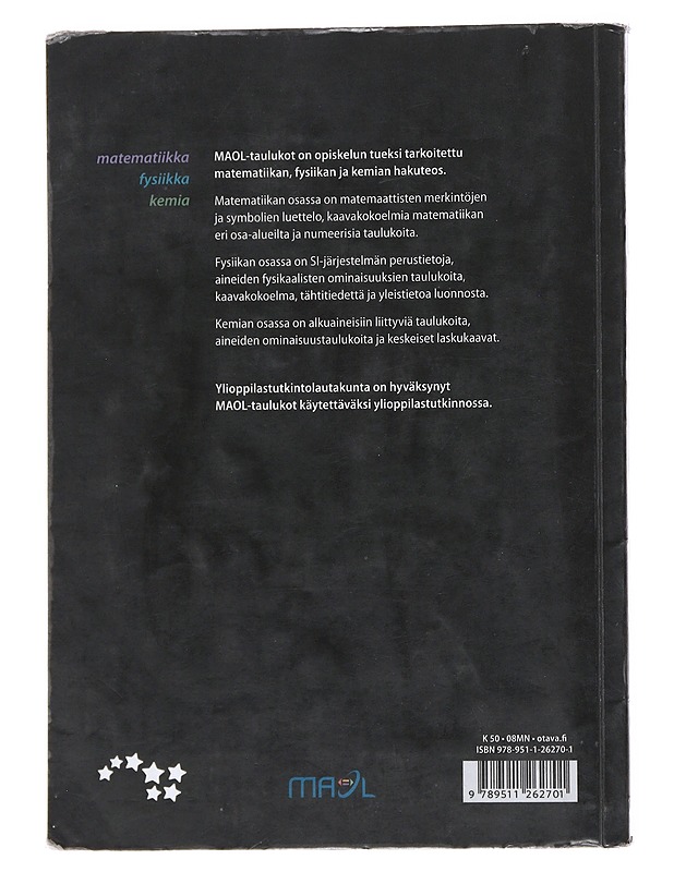 MAOL-taulukot : matematiikka, fysiikka, kemia - Seppänen, Raimo - Tietokirjat ja oppaat - 10105554221 - 1
