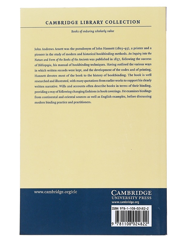 An Inquiry into the Nature and Form of the Books of the Ancients - John Hannett - Historiakirjat - 10105554294 - 1