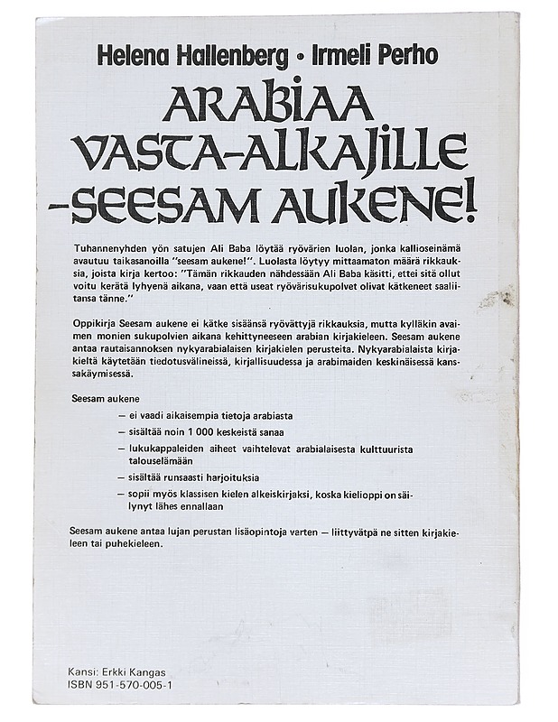 Arabiaa vasta-alkajille - seesam aukene! - Hallenberg, Helena - Tietokirjat ja oppaat - 10105554351 - 1